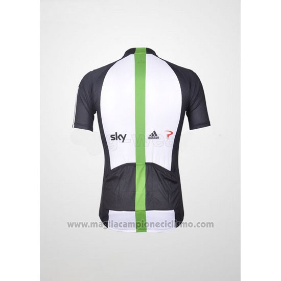 2012 Abbigliamento Ciclismo Sky Nero e Verde Manica Corta e Salopette